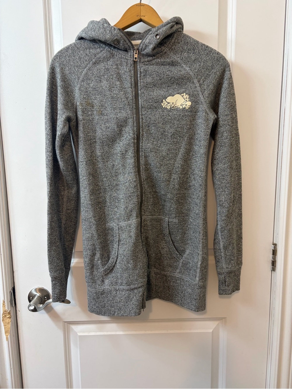 Roots Gray Hooded Knit Sweater
